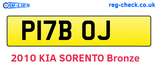 P17BOJ are the vehicle registration plates.