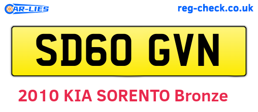 SD60GVN are the vehicle registration plates.
