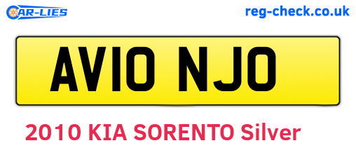 AV10NJO are the vehicle registration plates.