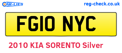 FG10NYC are the vehicle registration plates.