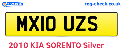 MX10UZS are the vehicle registration plates.