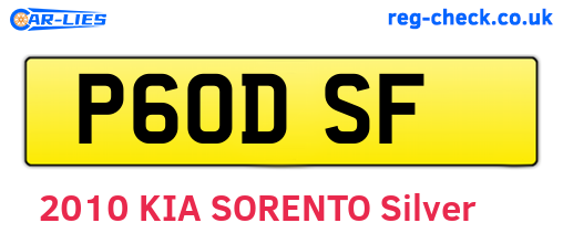 P60DSF are the vehicle registration plates.