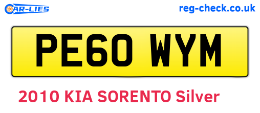 PE60WYM are the vehicle registration plates.