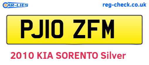 PJ10ZFM are the vehicle registration plates.