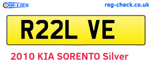 R22LVE are the vehicle registration plates.