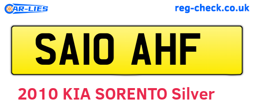 SA10AHF are the vehicle registration plates.