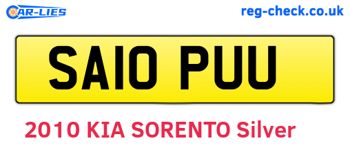 SA10PUU are the vehicle registration plates.