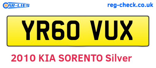 YR60VUX are the vehicle registration plates.