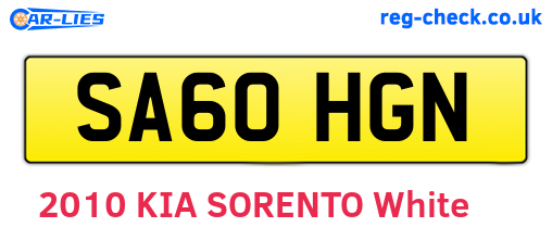 SA60HGN are the vehicle registration plates.