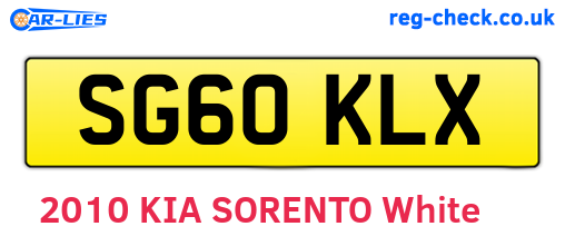 SG60KLX are the vehicle registration plates.