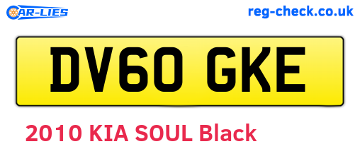DV60GKE are the vehicle registration plates.