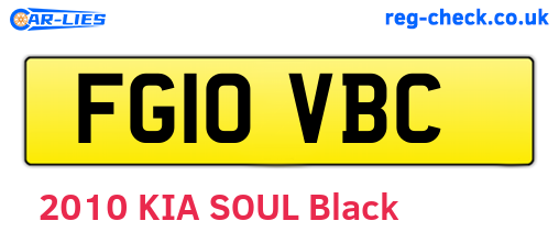 FG10VBC are the vehicle registration plates.