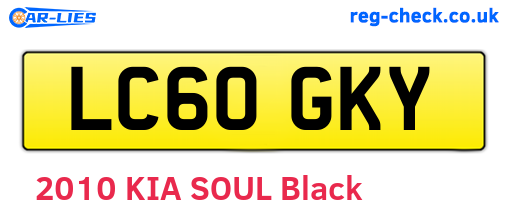LC60GKY are the vehicle registration plates.