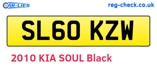 SL60KZW are the vehicle registration plates.