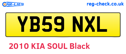 YB59NXL are the vehicle registration plates.