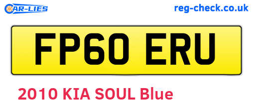 FP60ERU are the vehicle registration plates.
