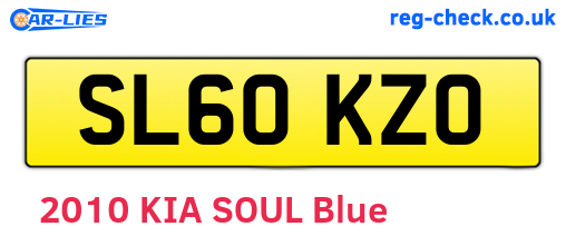 SL60KZO are the vehicle registration plates.