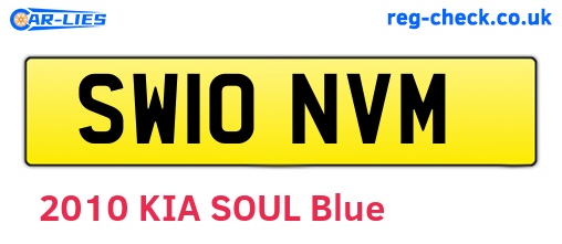 SW10NVM are the vehicle registration plates.