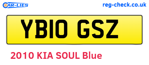 YB10GSZ are the vehicle registration plates.