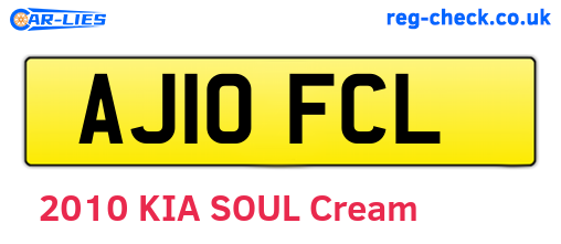 AJ10FCL are the vehicle registration plates.