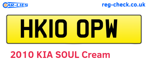 HK10OPW are the vehicle registration plates.