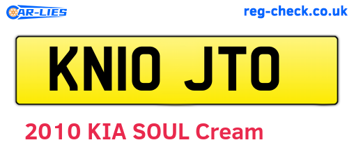 KN10JTO are the vehicle registration plates.