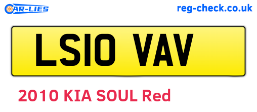LS10VAV are the vehicle registration plates.