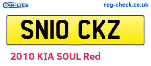 SN10CKZ are the vehicle registration plates.