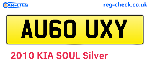 AU60UXY are the vehicle registration plates.