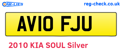 AV10FJU are the vehicle registration plates.