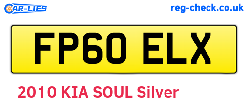 FP60ELX are the vehicle registration plates.