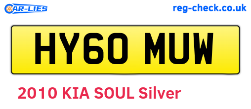 HY60MUW are the vehicle registration plates.