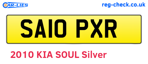 SA10PXR are the vehicle registration plates.