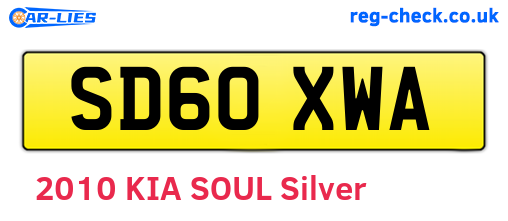 SD60XWA are the vehicle registration plates.