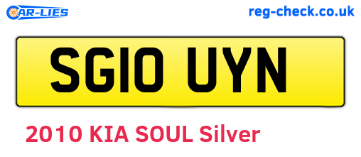 SG10UYN are the vehicle registration plates.