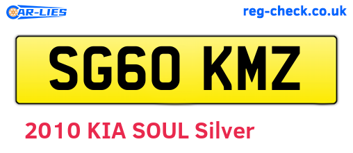 SG60KMZ are the vehicle registration plates.