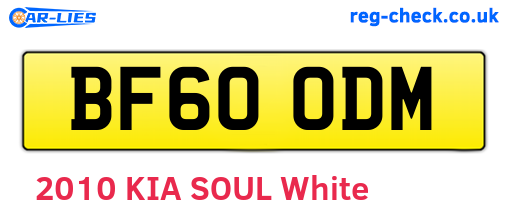 BF60ODM are the vehicle registration plates.