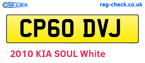 CP60DVJ are the vehicle registration plates.