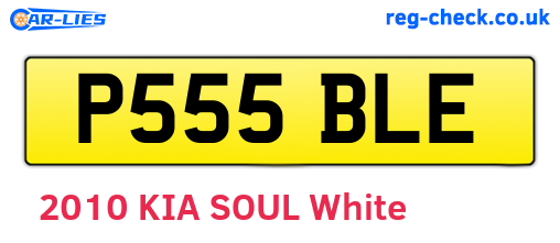 P555BLE are the vehicle registration plates.