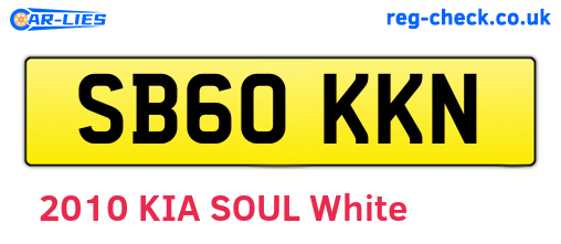 SB60KKN are the vehicle registration plates.