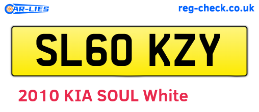 SL60KZY are the vehicle registration plates.
