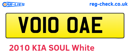 VO10OAE are the vehicle registration plates.