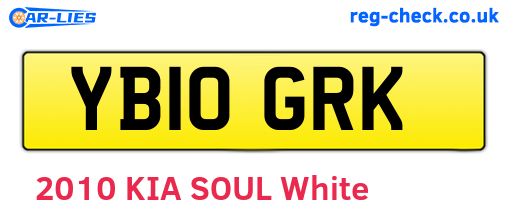 YB10GRK are the vehicle registration plates.