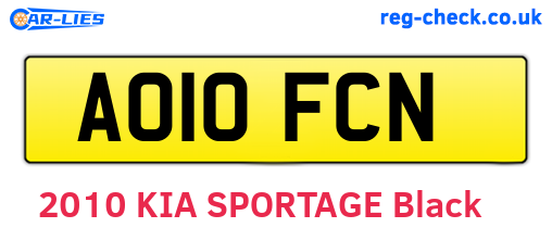 AO10FCN are the vehicle registration plates.