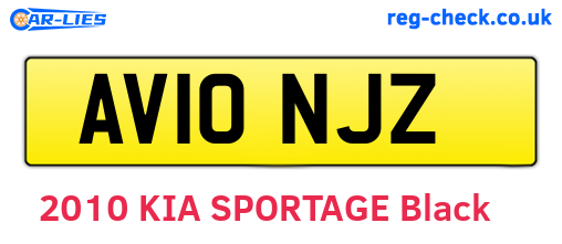 AV10NJZ are the vehicle registration plates.