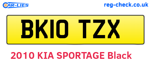 BK10TZX are the vehicle registration plates.