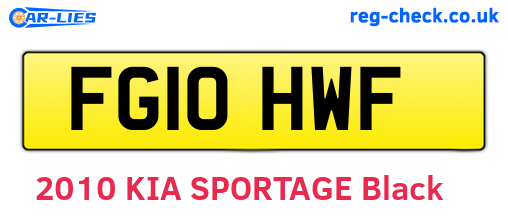 FG10HWF are the vehicle registration plates.