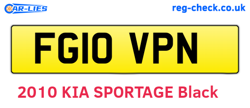 FG10VPN are the vehicle registration plates.