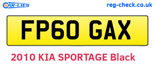 FP60GAX are the vehicle registration plates.