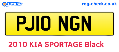 PJ10NGN are the vehicle registration plates.
